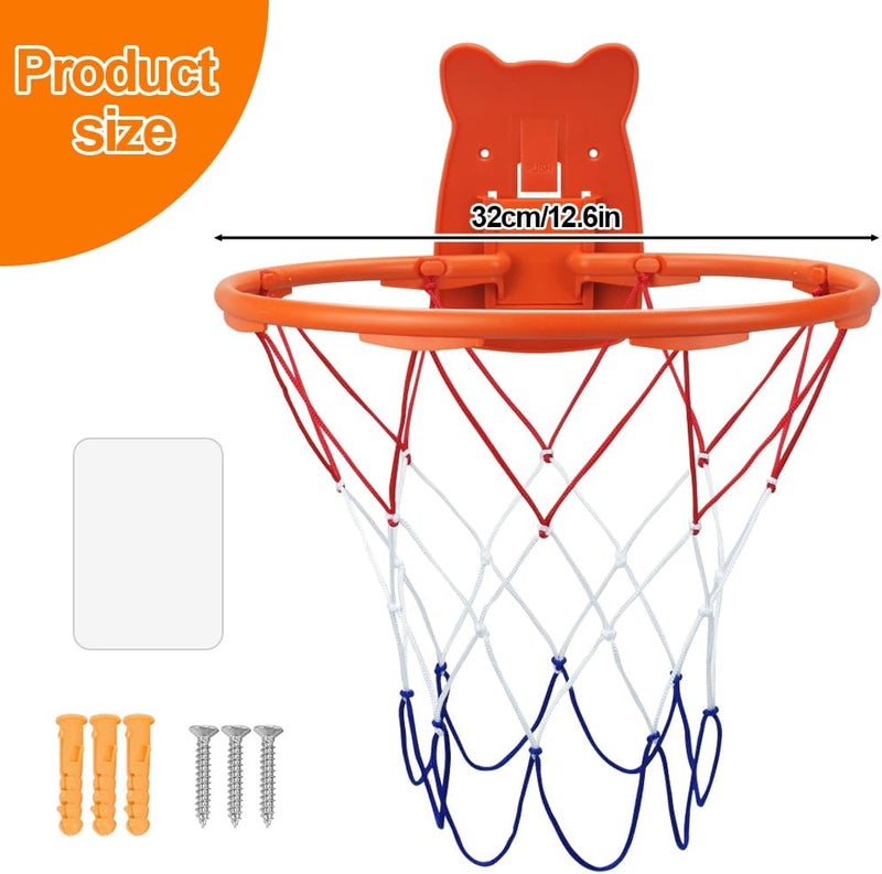 BLOCE Silent Basketball Hoop Indoor, 13" Wall Mount Ball Hoop for Door, Foam Ball Professional Indoor Basketball Frame for Home (No Basketball) - Image 2